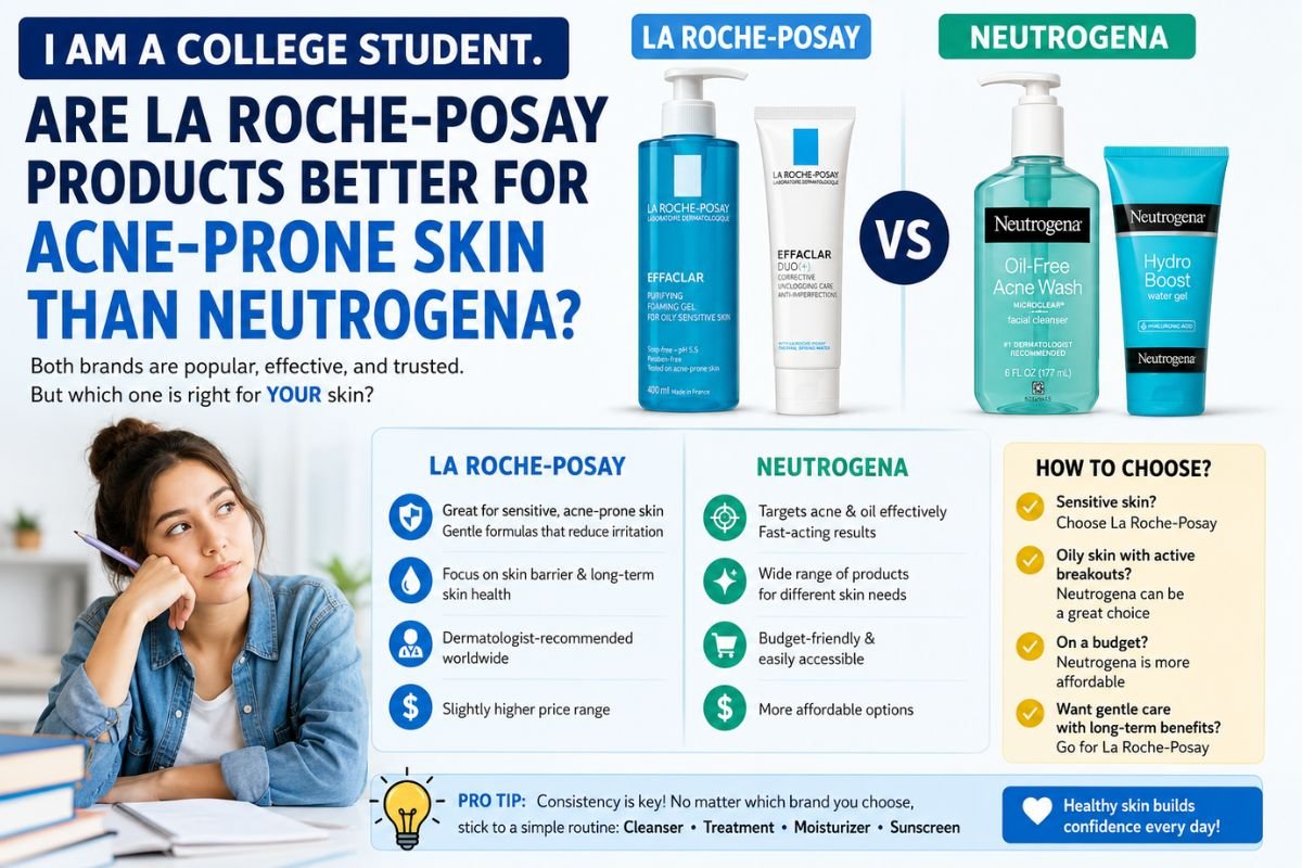 I Am a College Student. Are La Roche-Posay Products Better for Acne-Prone Skin Than Neutrogena?